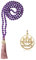 COAI Geschenkideen Damen Verknotete 108 Mala Kette Meditationskette Gebetskette aus Amethyst mit Namaste Charm