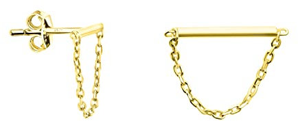 SOFIA MILANI - Damen Ohrringe 925 Silber - vergoldet/golden - Ketten Stab Ohrstecker - E1748