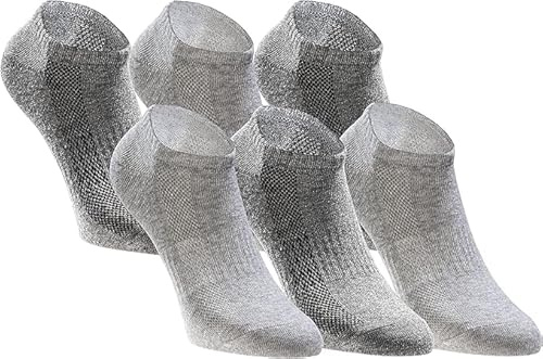 TASTIQ | Sneaker Socken Damen und Herren | Sneakersocken aus Baumwolle im 6er Pack | Graumix - Gr. 39-42