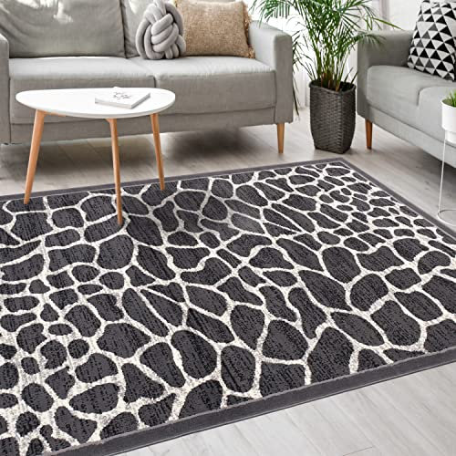 Mazovia Modern Teppich - Kurzflor - Teppich für Wohnzimmer, Schlafzimmer, Esszimmer - ÖKO-TEX Wohnzimmerteppich, Robust und pflegeleicht, Niedrige Florhöhe – Teppiche - grau 220 x 300 cm