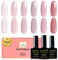 YSUVIN UV Nagellack, 6 Farben SGelee Gel Milchig Weiß Natürliche Rosa Gel Nagellack Set Soak-Off UV Gellack für Frauen Home Hochzeitsfeier DIY Nail Art Salon Maniküre, 8ML