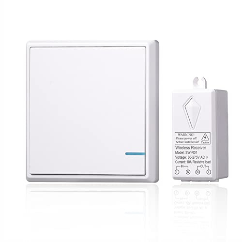 Lancoon Kit De Interruptor Y Receptor De Luz Inalámbrico, Mando A Distancia ON OFF Sin WiFi Ni Cableado Necesario Para Luces Lámparas LED Ventiladores Electrodomésticos