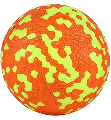 FONPOO Super Dehnbar Hundeball, Hundespielzeug Unzerstörbar mit den Neuesten Materialien, Interaktives Wasserspielzeug für Kleine und Mittelgroße Hunde (Orange 1)