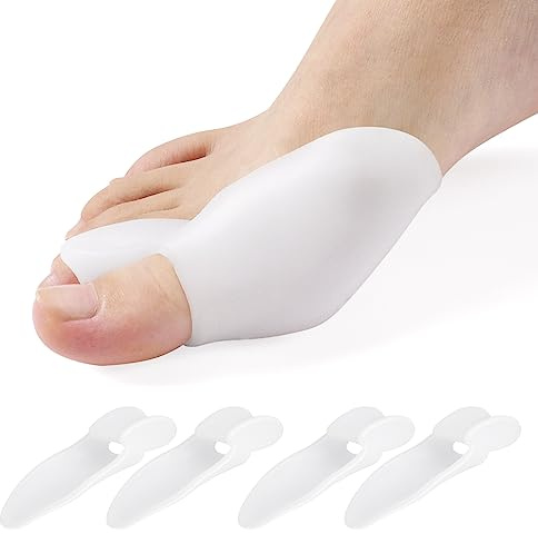ACWOO Hallux Valgus Zehenspreizer, 4 Stück Transparent Zehenspreizer Silikon, Hallux Valgus Korrektur, Optimale Komfort Spreizung, Universalgröße