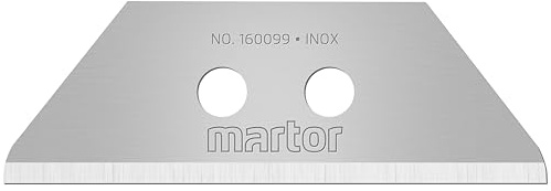 MARTOR 10 x Trapezklinge, Ersatzklingen Cuttermesser, Sicherheitsmesser, 19 mm, Scharf, Im Spender, 2-fach Nutzbar, Nr. 160099
