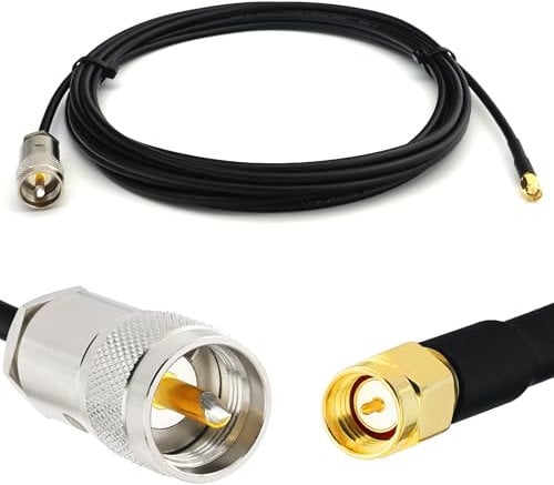 RANGEFUL PL259 à SMA Mâle 7m UHF Câble coaxial RG58 50 Ohm — Résistant aux intempéries — rallonge pour HAM cable antenne CB Radio Analyseur Tosmetre Marine RF VHF Cibi SDR Radio Amateur