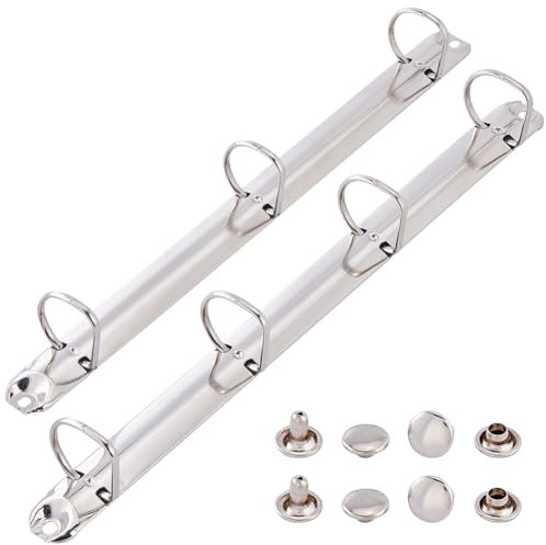 GORGECRAFT 2Stk Metall A4 Größe 3-Ring-4-Ring-Bindemechanismus-Ersatzset Stahl-Loseblattbinder D-Ringe Blattbinderücken Kämme Kämme Für Organisatoren DIY-Planer Schuldokumentenorganisation