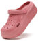 SECHRITE Platform Clogs Classic Sabots Femme Sandales D'Été Chaussures de Jardin Plage Piscine Chaussures de Piscine Pantoufles Sabots à Semelles Compensées, Rouge 38 EU
