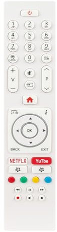 AULCMEET RC43135 Télécommande Rechange pour Telefunken TV XF49G511-W XH24G501V-W XH24G501V 23521075 23572880