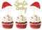 Moitkptt 24 Stück Glitzer Santa Baby Cupcake Toppers, erstes Jahr Weihnachten Tortendeko, Weihnachtsmütze Kuchen Deko für Weihnachten Baby Dusche, Babyshower, Geburtstagsparty Deko (Santa Baby-3)