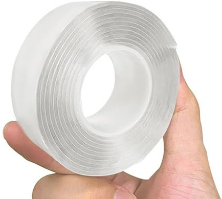 Mounting Double Sided Tape Removable Adhesive Reusable Multifunctional Transparent Nano Tape Super Strong Heavy Duty(Width:25mm; Length:3Meter) 1pc