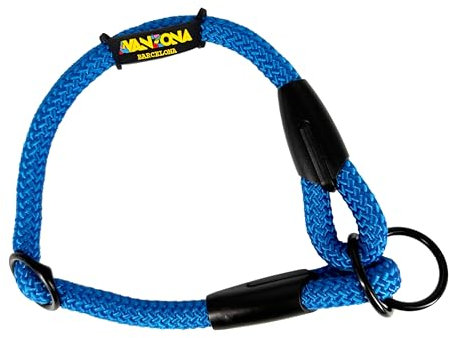 Collier Chien Etrangleur Anti-Traction Dressage, Petits Moyens Grands Chiens, Fabriqué en Espagne. Bleu. XS (≤50CM).