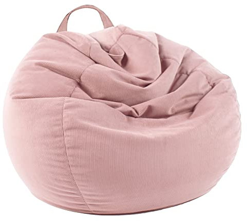 LPMOERA Stuffed Animal Storage Bean Bag Chair Cover (No Filler) For Kids and Adults.Soft Premium Corduroy Stuffable Bean Bag For Organizing Children Plush Toys or Memory Foam Pink S For Kids