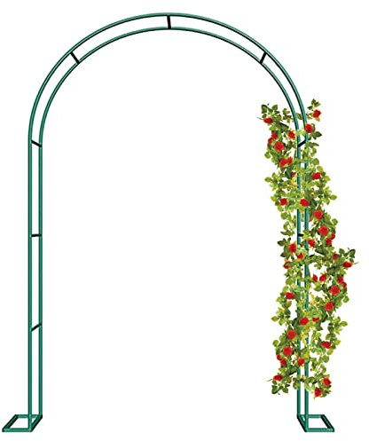 Gartenbogen mit Sockel, Gartenlauben-Torbogen, Rosenbogen, Metall-Pergola-Laube, Kletterpflanzen, Pflanzen unterstützen Rankgitter, Hochzeitsbogen für Hinterhof, Rasen, Terrasse, Hochzeitsdekoration