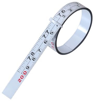 Mètre ruban auto-adhésif pour établi - 1 m et 2 m - Double échelle en pouces et métrique - Scie à onglet - En acier inoxydable