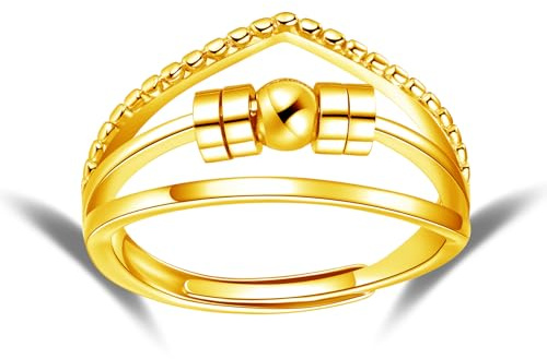 Deyanse Offen Einstellbar Stress Ring Silber, Anxiety Ring Silber 925 Damen | Stressring Stimmungsring gegen Angst mit Zirkon, Dekompressionsringe Frauen mit Box, Unendlichkeit Spinner Fidget Thumb Ringe