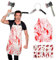 Sprinlot Halloween Costume Boucher, 2 pcs Serre-tête Halloween, Tabliers Halloween, Deguisement Boucher Homme, Tabliers Bandeaux Accessoire pour Halloween Carnaval Mascarade