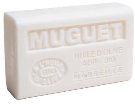 Label Provence Nature Savon de Marseille - Nourishing French Soap Made With Pure Organic Olive Oil and Shea Butter - Lily of The Valley Fragrance - 125 Gram Bar