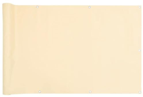 vidaXL Balkon-Sichtschutz Creme 700x75 cm PVC, Balkonsichtschutz, Windschutz, Balkonverkleidung, Terrasse Sichtschutz, Windschutz Balkon