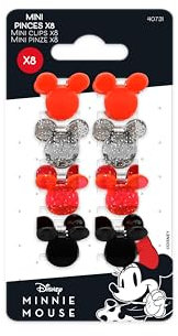 DISNEY Minnie Mouse - Lot de 8 Pinces à Cheveux Mickey & Minnie - Cheveux Fins - Produit Officiel Disney