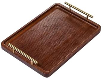 ZERAPH Multifunctional Serving Tray Tray Rectangular Tea Tray Fruit Meal Tray Water Cup Tea Cup Tea Set Tray Restaurant Service Tray Home Afternoon Tea Tray Serving Plate(A)