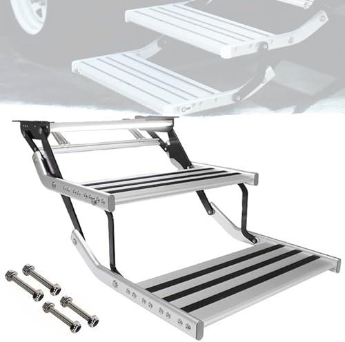 ASumPio Marchepied De Camping-Car, Assemblage De Marchepied Électrique Automatique pour Camping-Car, Antidérapant Télescopique, pour Camping-Car, Camping-Car, Caravane, Remorque,Double Layer