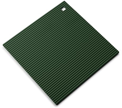 Zeal Silicone Trivet Mat Kitchen Worktop Protector for Hot Pots and Pans (22 x 22cm) – Heat Resistant Mat, Non Slip Square Trivet, Forest Green