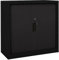 Hommdiy Schiebetürenschrank 90x40x90cm Stahl Sideboard Schrank Rolltür Büroschrank Aktenschrank Büromöbel Metallschrank Stahlschrank Schwarz