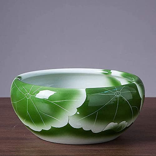 DACUDA Maceta de cerámica hidropónica para jardín, Maceta no porosa para narcisos, Maceta para nenúfar, Maceta para Plantas hidropónicas (50 x 23 cm)