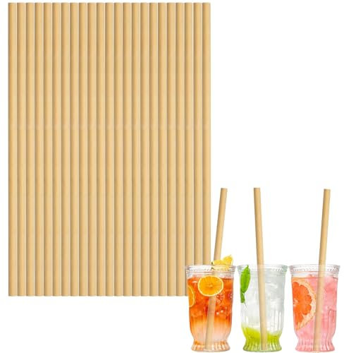 COSORO 100pcs Brown Kraft Paper Drinking Straws, Eco-friendly Material, 19.7cm, Perfect for Parties and Gatherings
