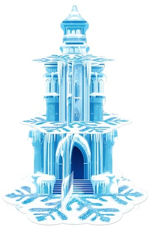 Die Eiskönigin Geburtstagsparty-Dekorationen, 3-stöckiger Cupcake-Ständer mit Schneeflocken und Eisschloss-Design für Winterwunderland-Thema, Babyparty und Kinderparty (blaue Schneeflocke)