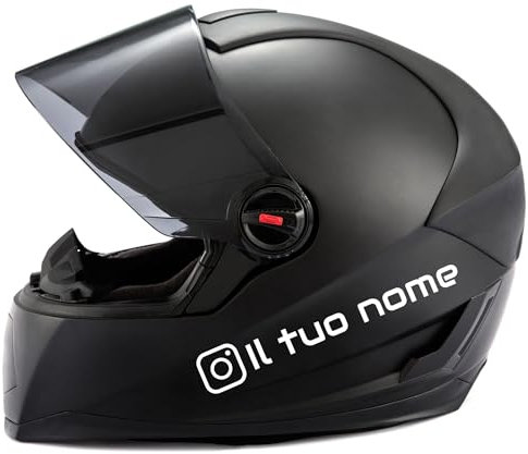 Vinile adesivo personalizzato - Nome account social network Insta e altri - Decorazione per casco, auto, finestra, computer | 12 colori, 6 taglie tra cui scegliere: impermeabile, alta qualità