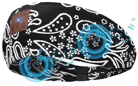 Andthere Sleep Headphones Headband, Bluetooth Sleep Eye Mask Headphones Noise Cancelling Headband Earphones for Sleeping Music Sports, Relaxation Meditation Gifts Gadgets for Women Men Side Sleepers