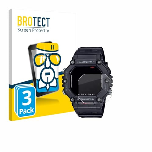 BROTECT Schutzglas für Casio AE-1600H | 3 Stück Transparenter Displayschutz Made in Germany Schutzfolie Panzer Folie Glas 9H Anti-Fingerprint Einfache Montage Clear