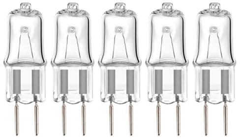 JZLBBC 5PCS GY6.35 Halogenlampen 220V 20W Mini Scheinwerfer Lampen G6.35 75W Klare Kapsel Halogen Leuchtmittel 100W G6.35 / GY6.35 Bi-Pin Sockel Warmweiß 20W