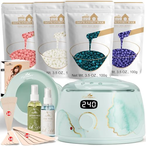 Lifestance Waxing Set - Serene Gold L3 Wax Maschine zur Wachs Haarentfernung mit Grobes Haar und Hin Flaum, heisswachs haarentfernung für Bikini-Bereich, Augenbrauen, Achselhöhle, Gesicht, Beine
