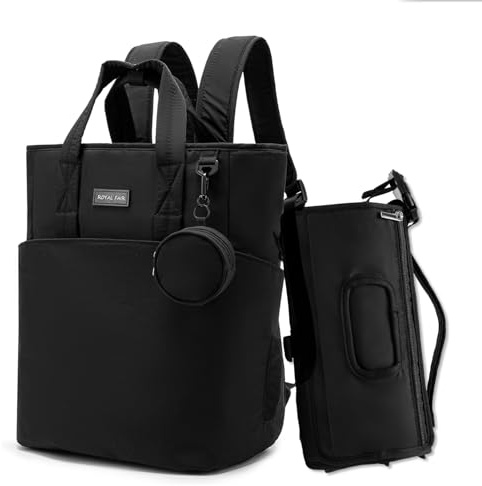 ROYALFAIR Baby Wickelrucksack Wickeltasche Rucksack mit tragbarer Wickelauflage, Windeltasche mit Fächern,Babytasche Multifunktional für Mama und Papa,Schnullerhalter und Kinderwagengurten.