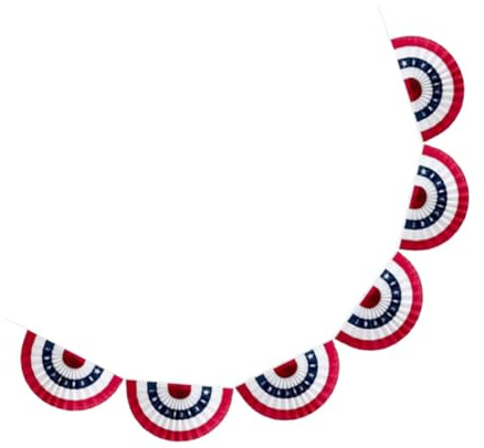 FIXOSHEE Halbrundes Usa Flaggen Banner Satz Hängendes Partybanner zum Unabhängigkeitstag Farbige Partydekoration für 4 Juli Feier