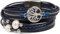 styleBREAKER Wickelarmband mit Perlen, Ketten, Flechtelement und Lebensbaum Anhänger, Magnetverschluss, Armband, Damen 05040070, Farbe:Midnight-Blue/Dunkelblau
