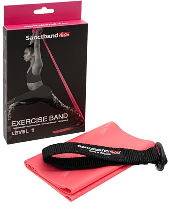 Sanctband Active Fitnessband 2,5 m inkl. Türanker – Pink (Leicht) – Elastisches Trainingsband für vielseitiges Ganzkörpertraining, Mobilisation, Pilates, Yoga und Aufwärmen zuhause oder im Studio