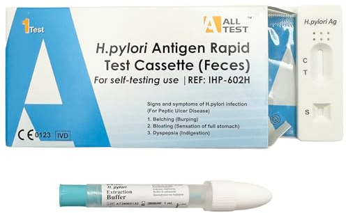 Accurate Stomach Health Test Home Ulcer Screen/H Pylori ANTIGEN - Stomach Ulcer - Stool Home Testing Kit Pack ~ Screen Yourself for Active H Pylori Infection