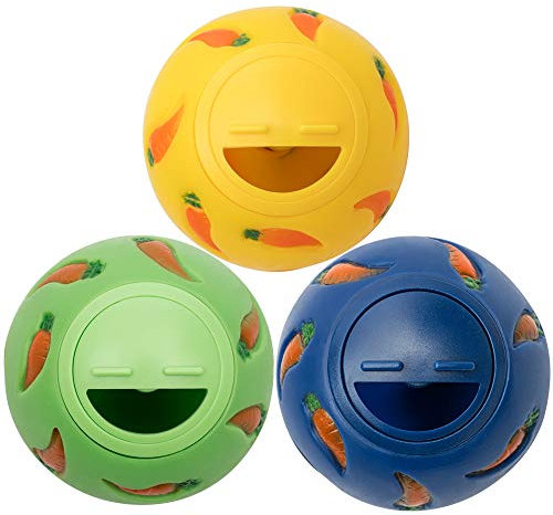 Niteangel Treat Ball, Snackball für Kleintiere (Klein, gelb, blau &)