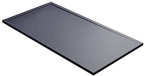 Plato de ducha 80 x 170 cm de piedra maier Oasis gris antracita