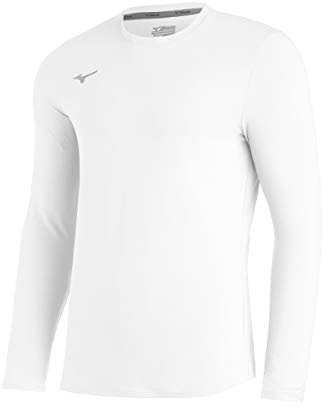 Mizuno Comp Diamant Long Sleeve Crew, weiß, Größe XXL