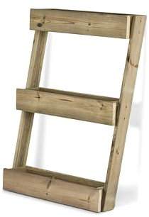 Hortalia Huerto Urbano - Jardín Vertical de Madera - Protección Autoclave Nivel IV - Stand Line Floorl KD 3 Bandejas