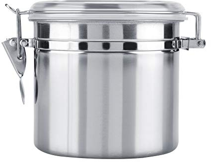 Zerodis Kaffeebehälter Premium Edelstahl Kaffeedose Vakuum luftdicht Vorratsglas für Zuckerteebohne(1100ml)