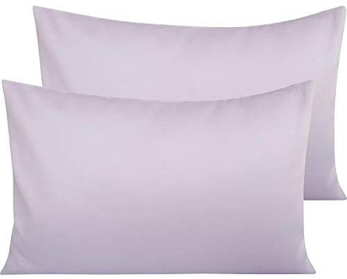 NTBAY 2 Pack 500 Thread Count 100% Egyptian Cotton Pillow Cases, Super Soft Cozy and Breathable Envelope Closure Standard Pillowcases, 50x75 cm, Orchid Purple