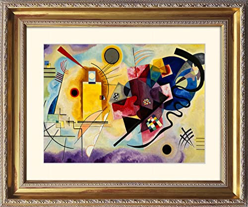 artissimo, Grand-Masters, Kunstdruck in Barock-Rahmen gerahmt, 63x53cm, AG4672, Wassily Kandinsky: Yellow, Red and Blue, Bild mit Rahmen und Passepartout, Wandbild, Poster, Wanddekoration