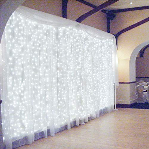 Zorela 600 LED 6Mx3M Tenda Luminosa Natale Esterno Interno Prolungabile Luci di Natale IP44 Impermeabile con 8 Modalità Tenda Luci Esterno per Natale, Giardino e Matrimonio