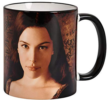 Elbenwald Herr der Ringe Tasse 20 Jahre Jubiläums Kollektion mit Arwen Rundumdruck und Filmlogo 320 ml Keramik